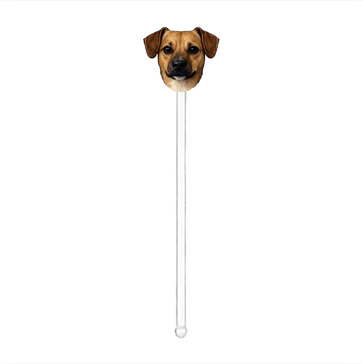 Stickered die-cut stirrer