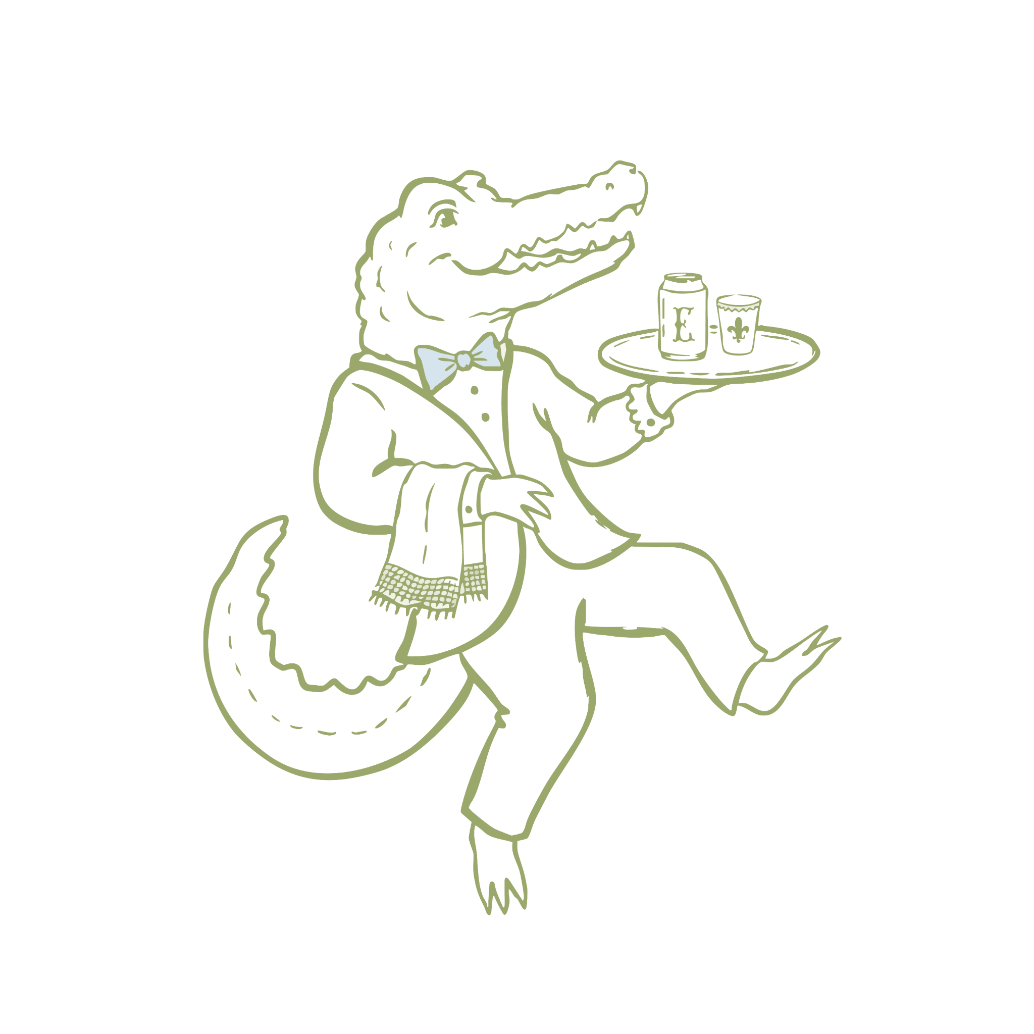 Emprinted alligator illustration