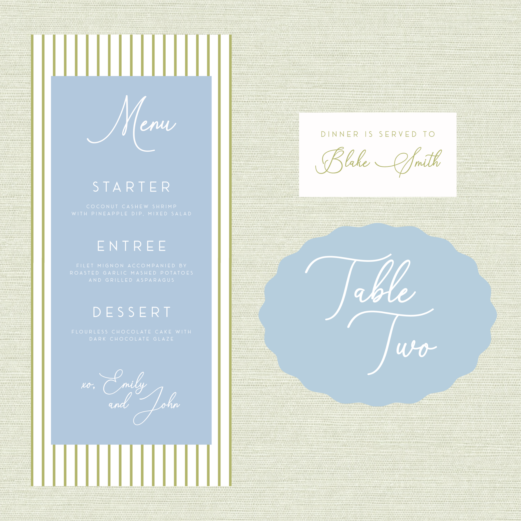 Custom wedding day-of paper goods